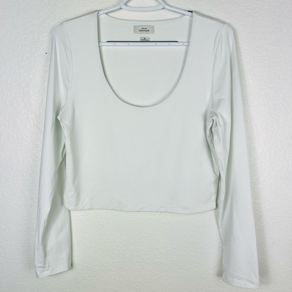 Aritzia Babaton contour long sleeve white crop top size XL - Picture 1 of 6